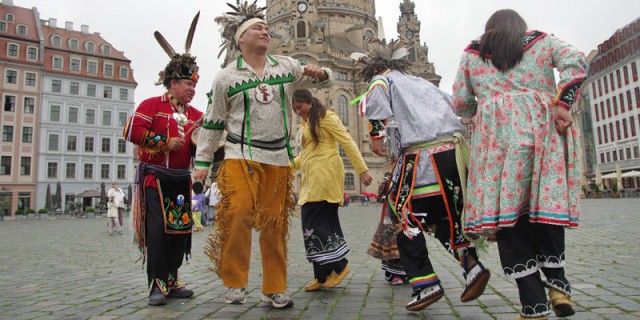 Indianer besuchen die Karl May Festtage
