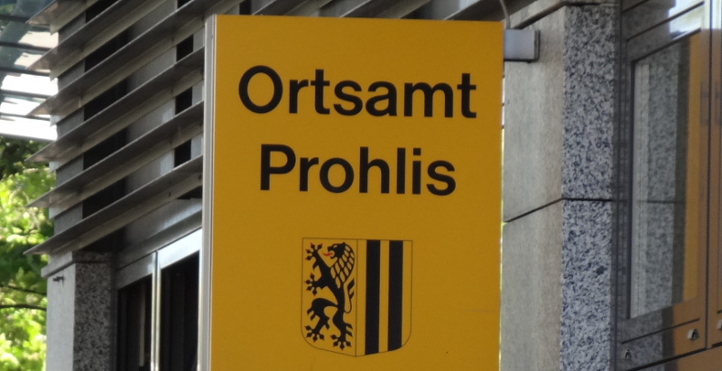 Prohlis ortsamtsschild