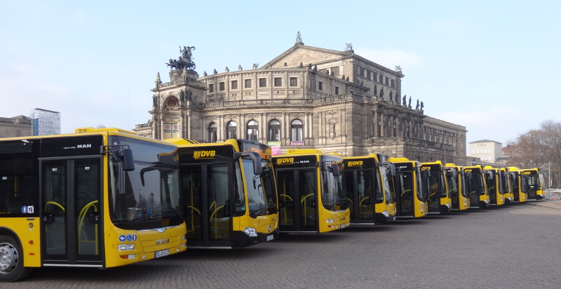 Busflotte der Dresdner Verkehrsbetriebe im Deutschlandvergleich Spitze